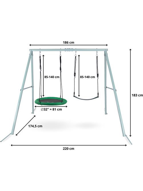 Altalena a nido con supporto e corda max 200kg Mamabrum - Kiabi