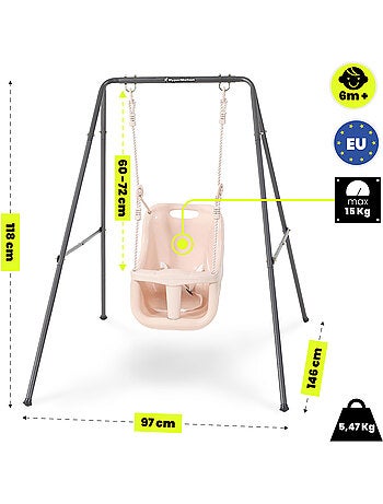 Altalena bebè HyperMotion con cintura, struttura acciaio, 6 mesi+, interno/esterno