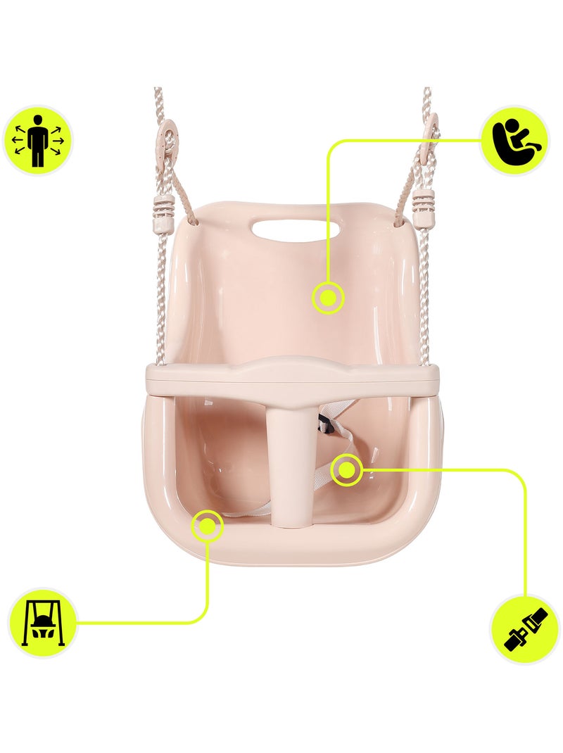 Altalena bebè HyperMotion con cintura, struttura acciaio, 6 mesi+, interno/esterno Rosa - Kiabi