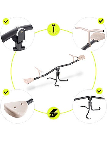 Altalena da Giardino 2 in 1 HyperMotion - Trave di Equilibrio e Rotazione 360° - 70 kg
