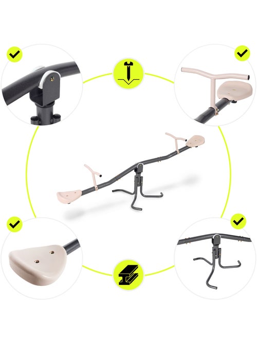 Altalena da Giardino 2 in 1 HyperMotion - Trave di Equilibrio e Rotazione 360° - 70 kg - Kiabi