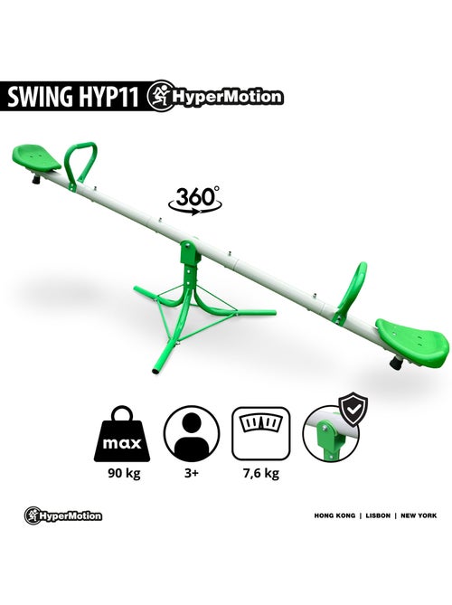 Altalena da giardino bambini 2 in 1 rotazione 360° per 2 bambini – HyperMotion - Kiabi