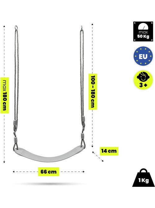 Altalena da giardino HyperMotion con seduta EVA regolabile per bambini - Kiabi Altalena da giardino HyperMotion con seduta EVA regolabile per bambini - Kiabi