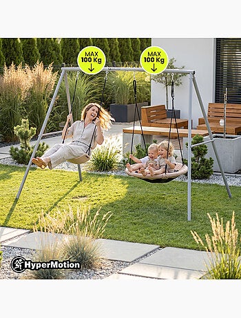 Altalena doppia HyperMotion 2 in 1 con nido e sedile per bambini