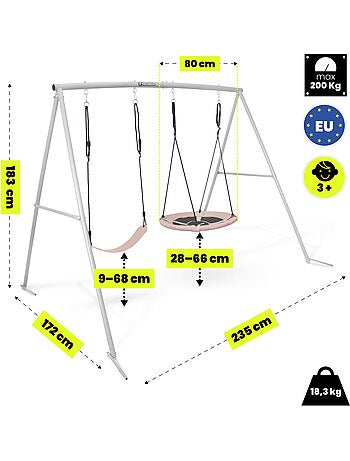 Altalena doppia HyperMotion 2 in 1 con nido e sedile per bambini