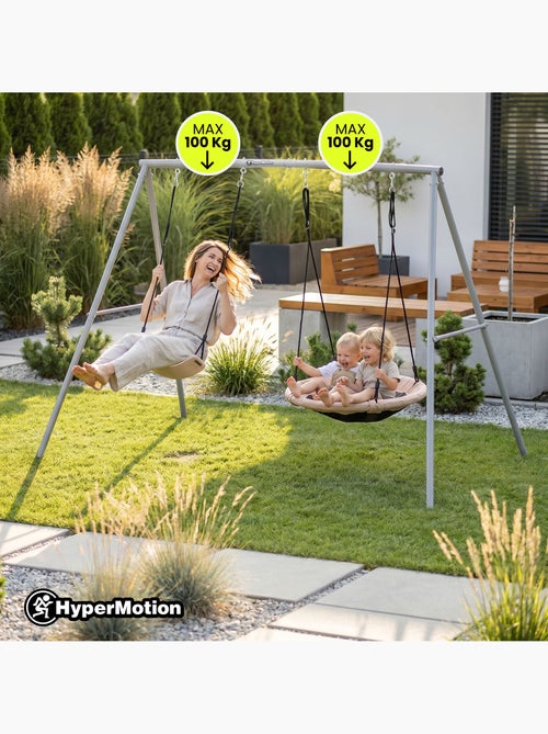 Altalena doppia HyperMotion 2 in 1 con nido e sedile per bambini - Kiabi Altalena doppia HyperMotion 2 in 1 con nido e sedile per bambini - Kiabi