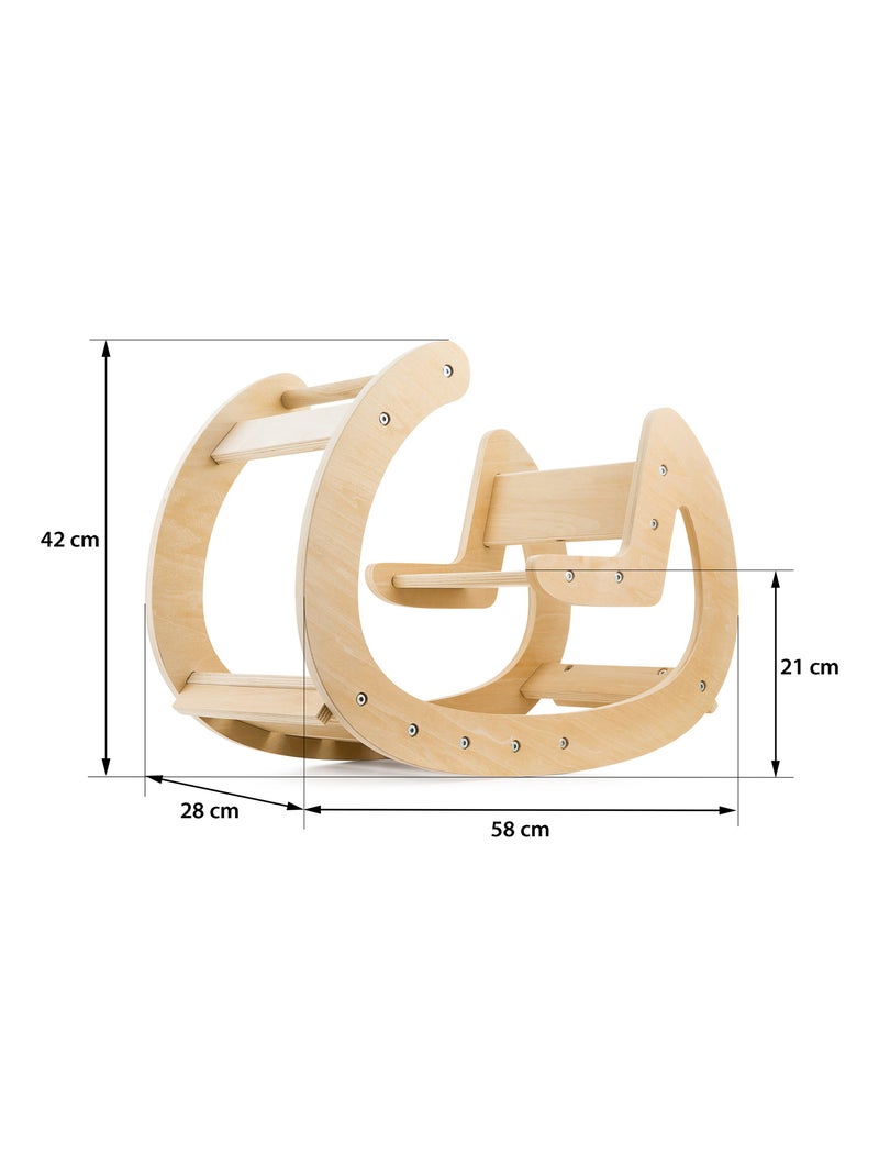 Altalena Montessori legno dondolo dai 12 mesi Mamabrum Beige - Kiabi