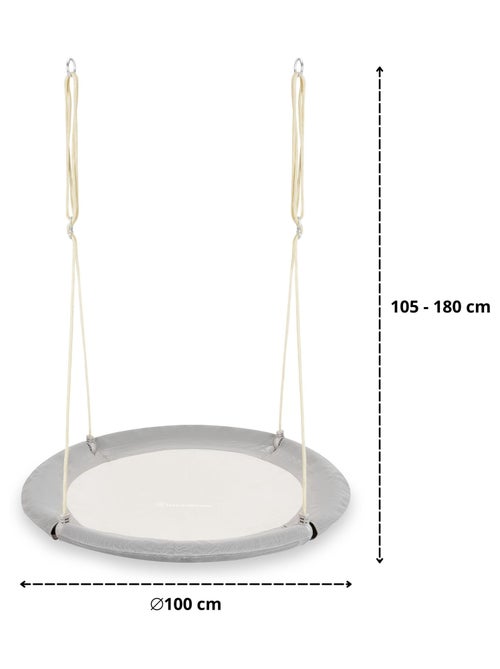 Altalena Nido da Giardino Ø100 cm Grigia Portata 150 kg per Bambini e Adulti - Kiabi Altalena Nido da Giardino Ø100 cm Grigia Portata 150 kg per Bambini e Adulti - Kiabi