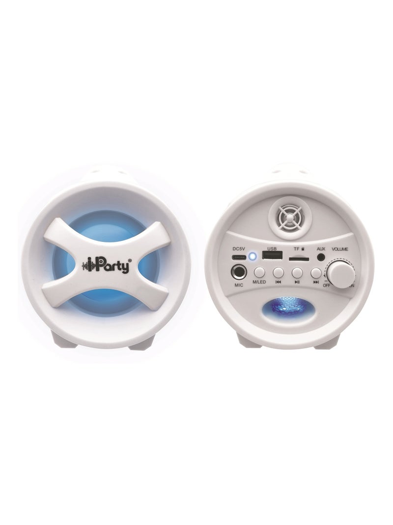 Altoparlante Bluetooth iParty con luci e microfono Bianco - Kiabi