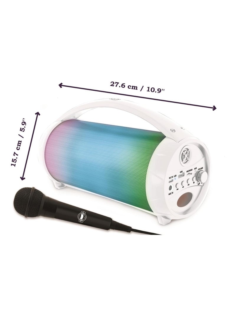 Altoparlante Bluetooth iParty con luci e microfono Bianco - Kiabi