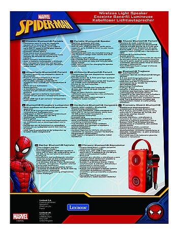 Altoparlante Bluetooth® luminoso di SpiderMan con microfono