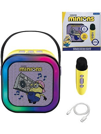 Altoparlante karaoke portatile minions con un microfono wireless
