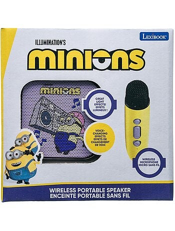 Altoparlante karaoke portatile minions con un microfono wireless