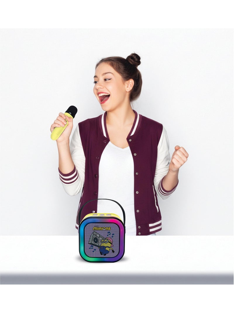 Altoparlante karaoke portatile minions con un microfono wireless Giallo - Kiabi