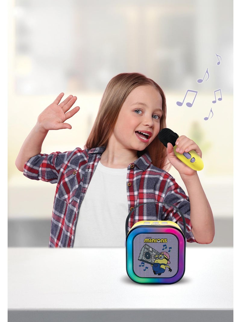 Altoparlante karaoke portatile minions con un microfono wireless Giallo - Kiabi