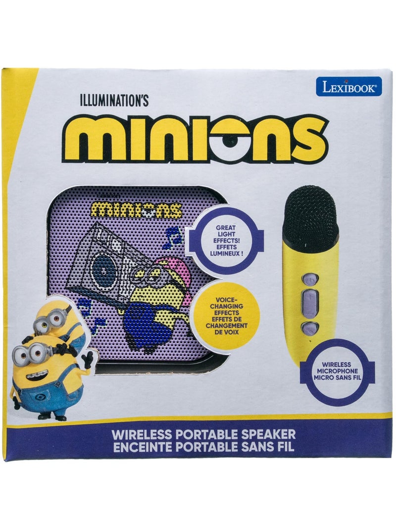 Altoparlante karaoke portatile minions con un microfono wireless Giallo - Kiabi