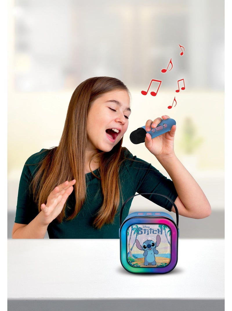 Altoparlante karaoke portatile stitch con un microfono wireless Blu - Kiabi