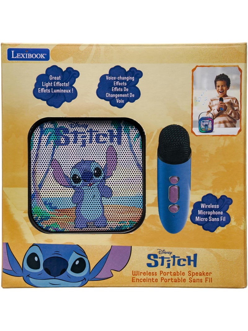 Altoparlante karaoke portatile stitch con un microfono wireless Blu - Kiabi