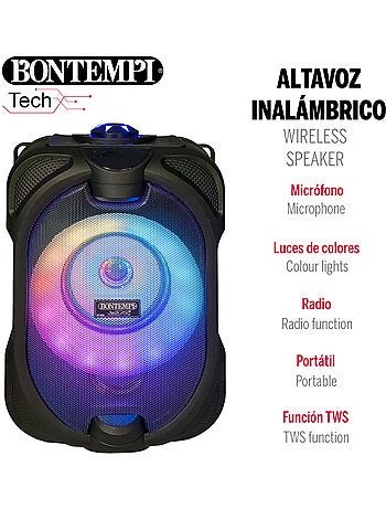 Altoparlante wireless con microfono e luci 19x15x16 cm bontempi