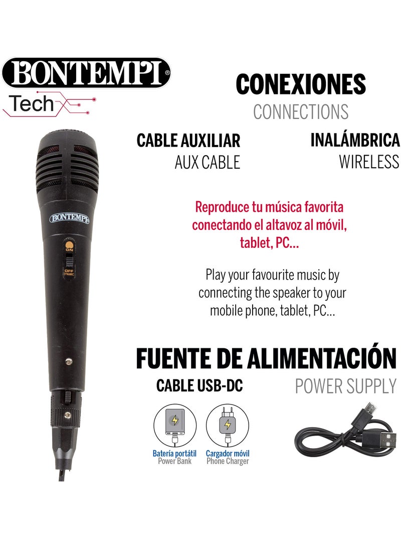 Altoparlante wireless da 160w con microfono e luci bontempi N/D - Kiabi