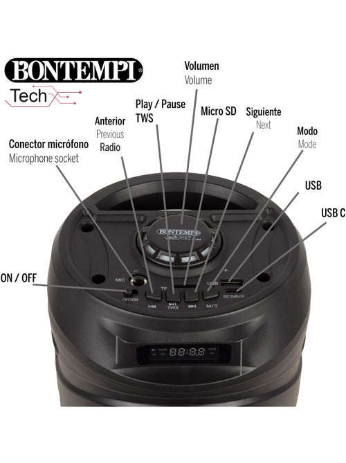 Altoparlante wireless da 160w con microfono e luci bontempi - Kiabi Altoparlante wireless da 160w con microfono e luci bontempi - Kiabi