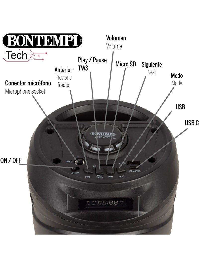 Altoparlante wireless da 160w con microfono e luci bontempi N/D - Kiabi