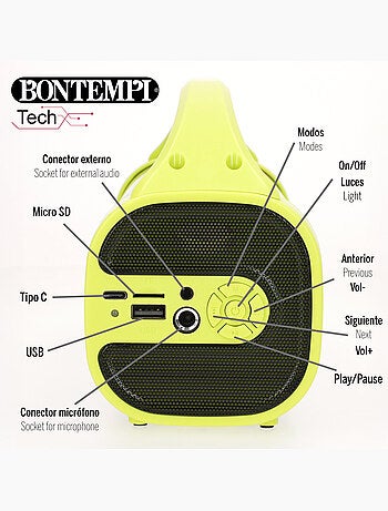 Altoparlante wireless da 80w con karaoke e microfono bontempi
