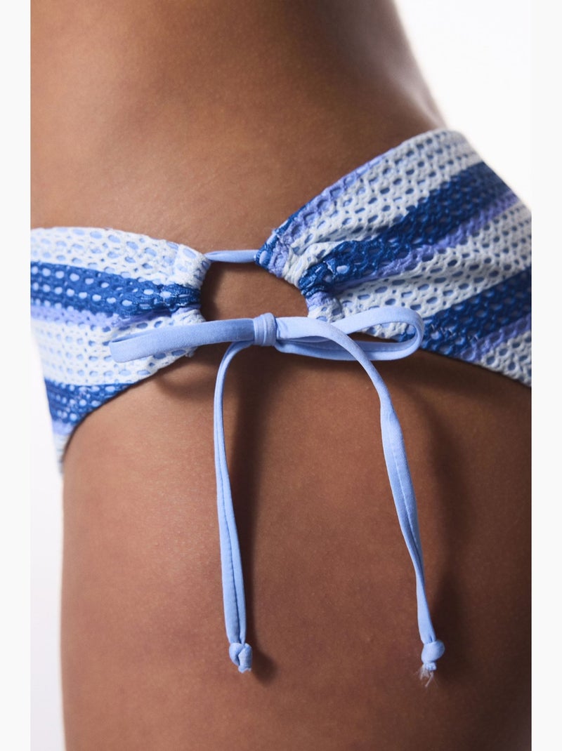 Amaya ring slip bikini a vita media penti Bianco Blu - Kiabi