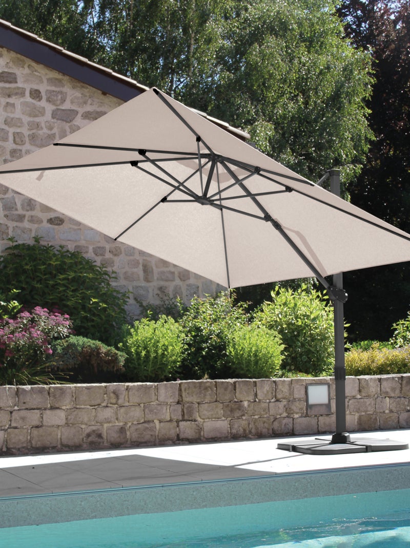 Ampio parasole rettangolare con rotazione a 360° Bianco - Kiabi