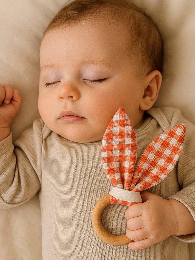 Anello da dentizione in cotone biologico Arancione - Kiabi