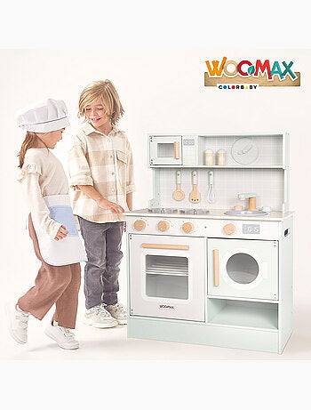 Angolo cottura in legno WOOMAX con elementi interattivi e accessori