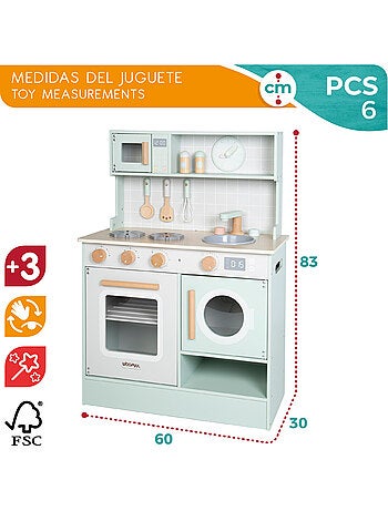 Angolo cottura in legno WOOMAX con elementi interattivi e accessori