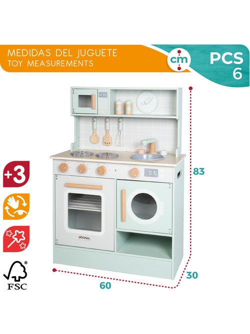 Angolo cottura in legno WOOMAX con elementi interattivi e accessori - Kiabi