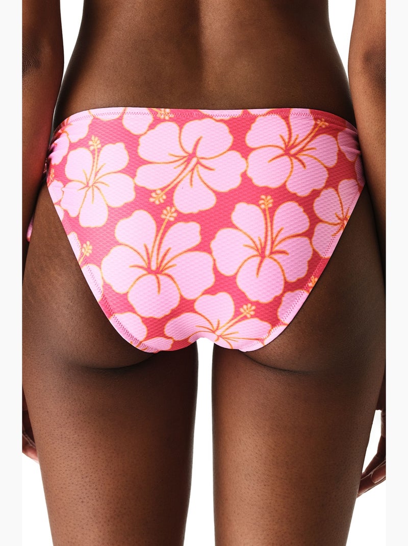 Annetta ring slip bikini floreale testurizzato a vita media penti Rosa fluo - Kiabi
