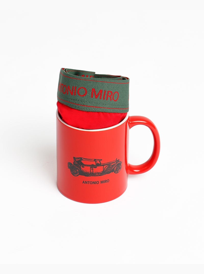 ANTONIO MIRO Boxer Slip Vintage/Tazza Regalo per Uomo Rosso - Kiabi