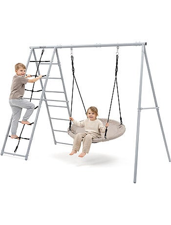 Area Giochi da Giardino XL HyperMotion - Nido Cicogna 100 cm e Rete da Arrampicata 180 kg