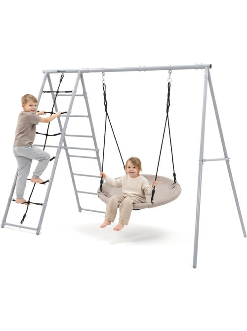 Area Giochi da Giardino XL HyperMotion - Nido Cicogna 100 cm e Rete da Arrampicata 180 kg - Kiabi