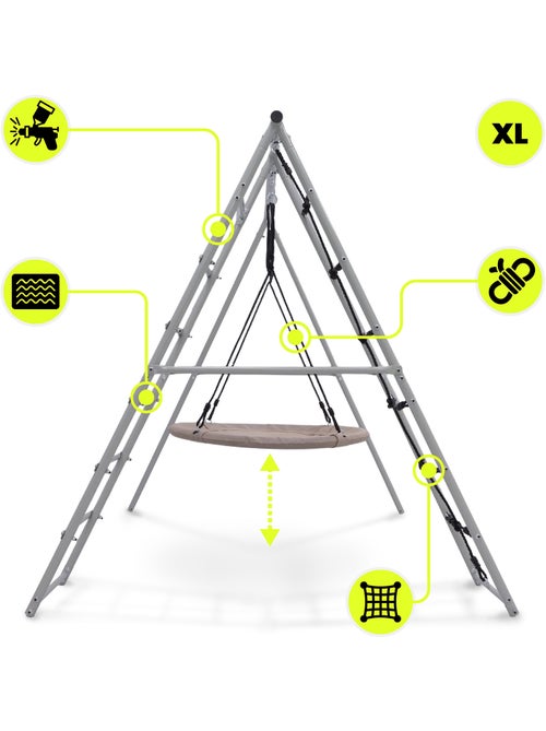 Area Giochi da Giardino XL HyperMotion - Nido Cicogna 100 cm e Rete da Arrampicata 180 kg - Kiabi