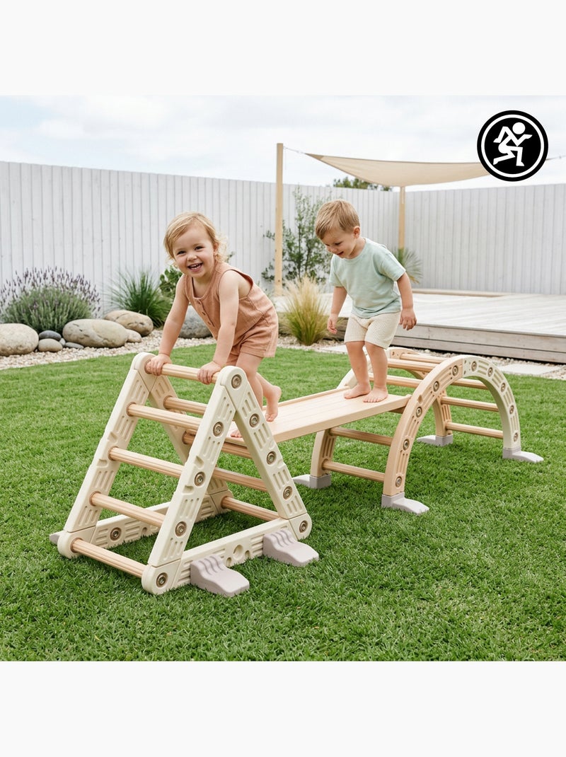 Area giochi montessori 3in1 - per bambini con triangolo da arrampicata, scivolo e percorso motricità N/D - Kiabi