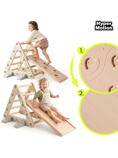 Area giochi montessori 3in1 - per bambini con triangolo da arrampicata, scivolo e percorso motricità - Kiabi