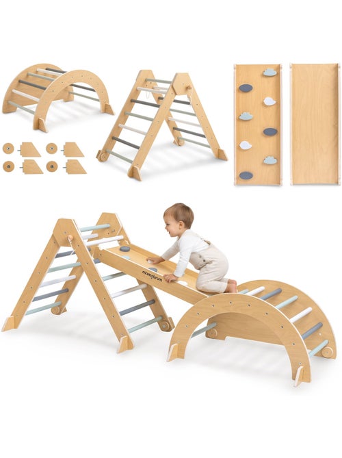 Area giochi montessori in legno mamabrum 3-in-1 – triangolo pikler, arco e rampa per bambini dai +3 - Kiabi Area giochi montessori in legno mamabrum 3-in-1 – triangolo pikler, arco e rampa per bambini dai +3 - Kiabi