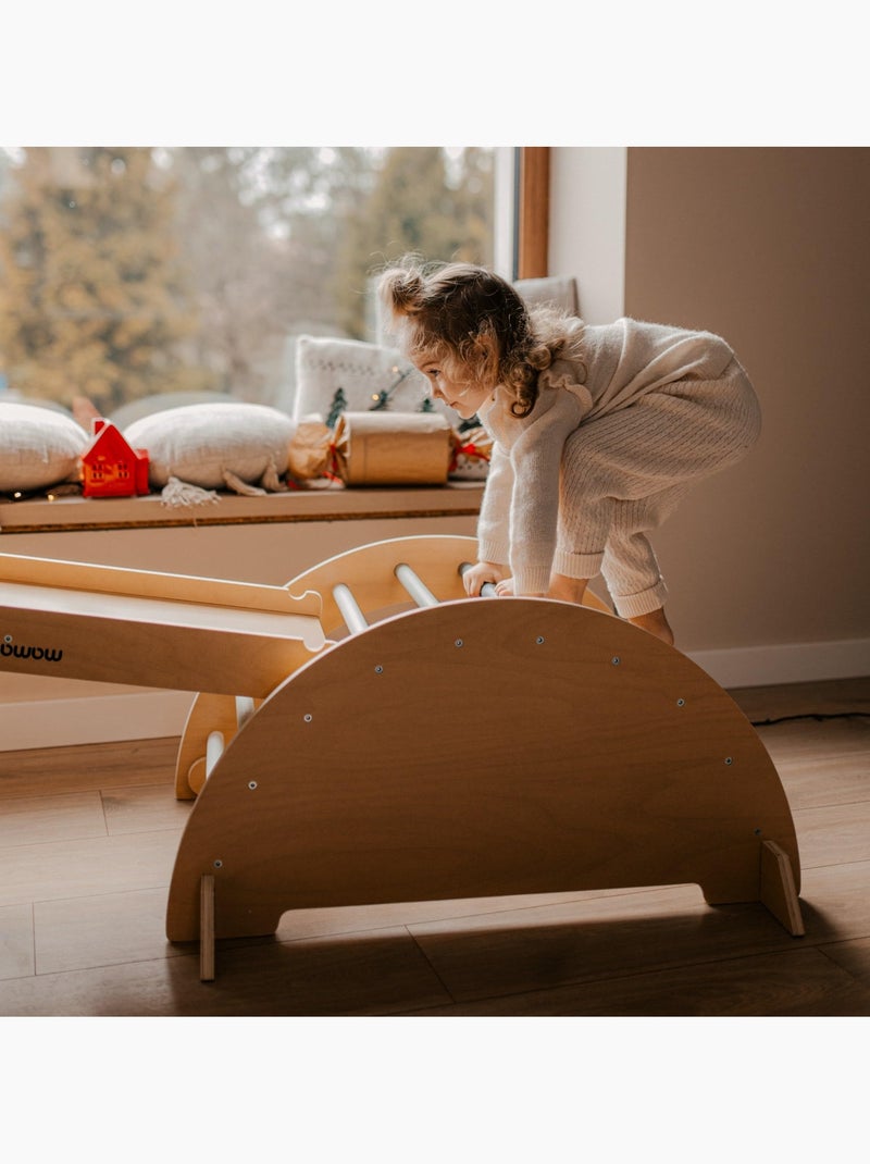 Area giochi montessori in legno mamabrum 3-in-1 – triangolo pikler, arco e rampa per bambini dai +3 Beige - Kiabi