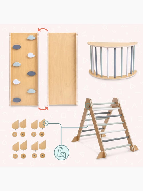 Area giochi montessori in legno mamabrum 3-in-1 – triangolo pikler, arco e rampa per bambini dai +3 - Kiabi Area giochi montessori in legno mamabrum 3-in-1 – triangolo pikler, arco e rampa per bambini dai +3 - Kiabi