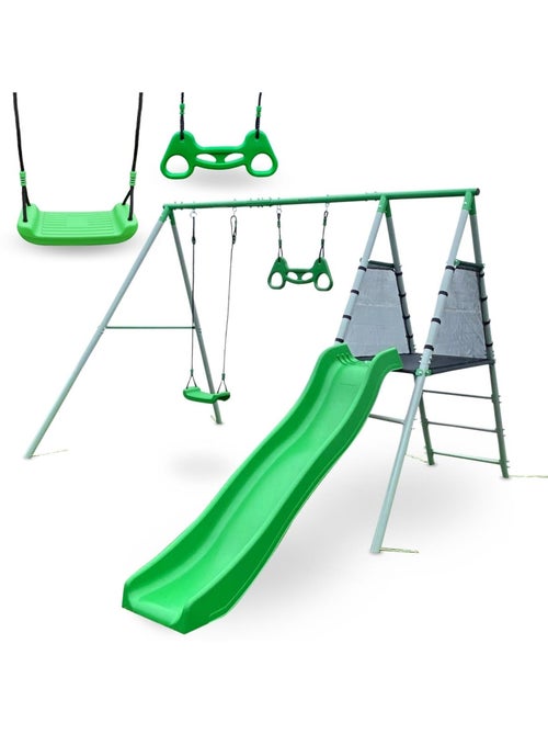 Area giochi XXL bambini con altalena, scivolo e trapezio ginnico - Kiabi Area giochi XXL bambini con altalena, scivolo e trapezio ginnico - Kiabi