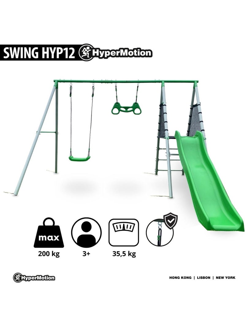 Area giochi XXL bambini con altalena, scivolo e trapezio ginnico Verde - Kiabi