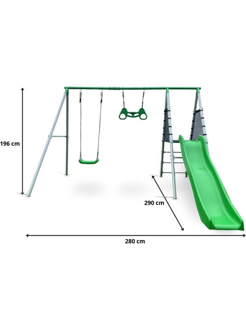 Area giochi XXL bambini con altalena, scivolo e trapezio ginnico - Kiabi Area giochi XXL bambini con altalena, scivolo e trapezio ginnico - Kiabi