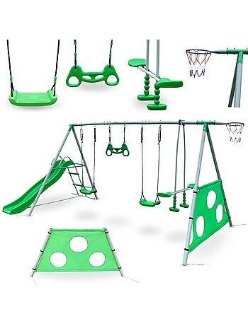 Area giochi XXL per bambini con altalene, scivolo e accessori