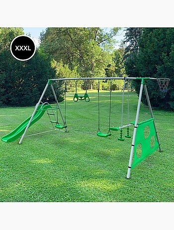 Area giochi XXL per bambini con altalene, scivolo e accessori