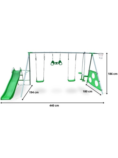 Area giochi XXL per bambini con altalene, scivolo e accessori - Kiabi Area giochi XXL per bambini con altalene, scivolo e accessori - Kiabi
