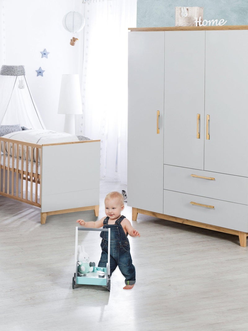 Armadio 3 ante e 2 cassetti con chiusura soft‑close – ROBA "Caro" Grigio chiaro - Kiabi